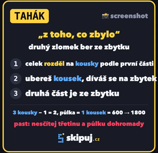 Tahák: zlomek ze zbytku